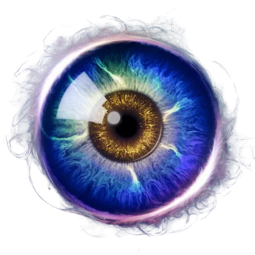 Stilisiertes Auge mit leuchtender Iris
